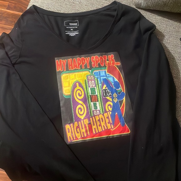 PRICE IS RIGHT LONG SLEEVE, V NECK TOP - Picture 2 of 3